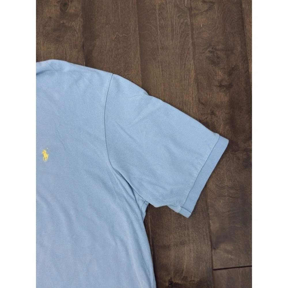 Ralph Lauren Mens Short Sleeve Blue Classic Fit Polo Shirt Size 4XLT Yellow Pony